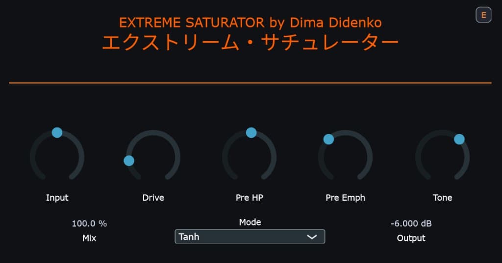 Интерфейс плагина Extreme Saturator.